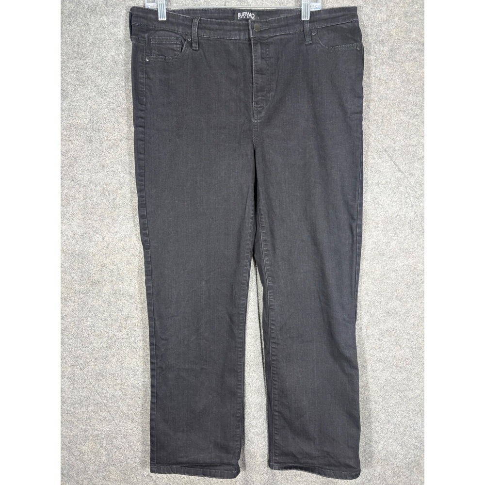 Buffalo David Bitton Alyssa Womens Black High Rise Straight Leg Stretch Jeans 14